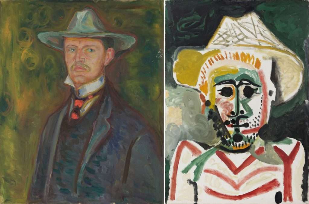 Obras de Edvard Munch y Pablo Picasso en la exposición «Munch-Picasso» del Museo Picasso Málaga